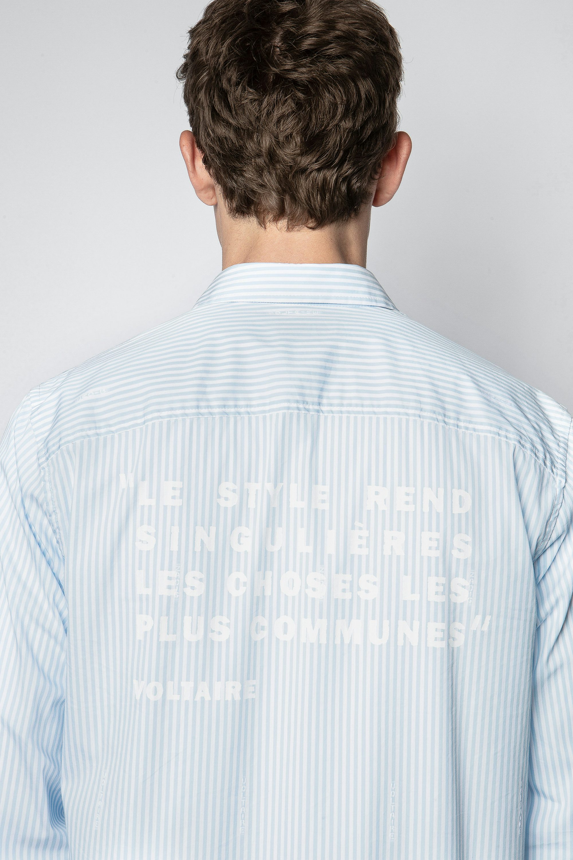 Camisa Stan Pop Rayé - Camisa azul de rayas para hombre.